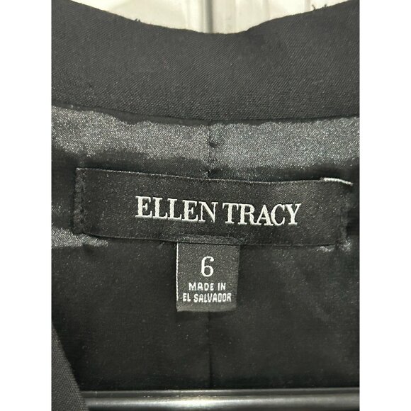 Ellen Tracy Black Open Front Blazer Jacket Womens Size 6 Workwear Classic - Picture 5 of 9